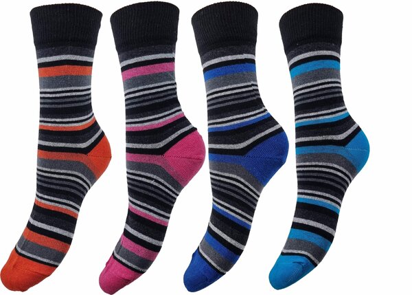Bruno Barella Bio-Baumwolle Socken mit bunten Streifen im 4er-Pack von Bruno Barella