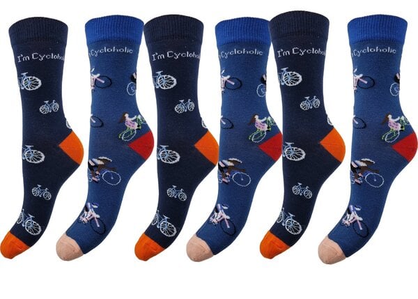 Bruno Barella Bio-Baumwollsocken mit Fahrradmotiv im 6er Pack von Bruno Barella