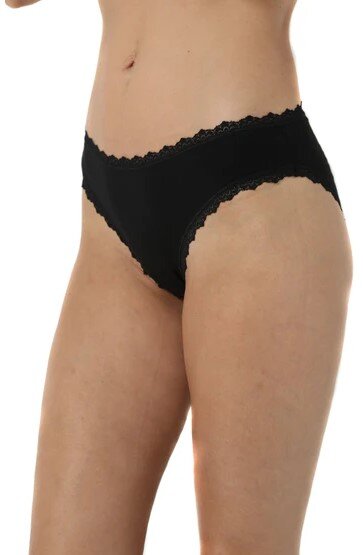 Bruno Barella Damen Slips mit Spitze aus Micromodal in Schwarz von Bruno Barella