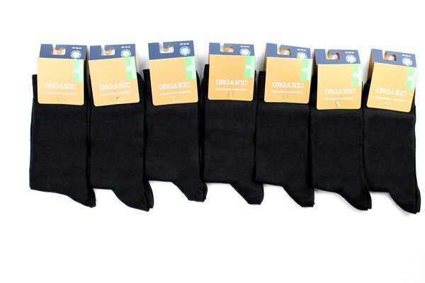 Bruno Barella GOTS zertifizierte Biobaumwolle Socken schwarz "in 7er Pack" von Bruno Barella