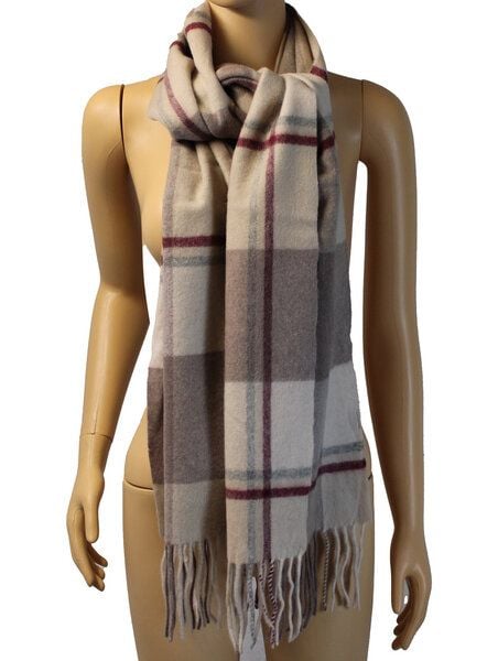 Bruno Barella Kuscheliger Wollschal mit Quasten im Blockkaromuster aus 100% Wolle von Bruno Barella