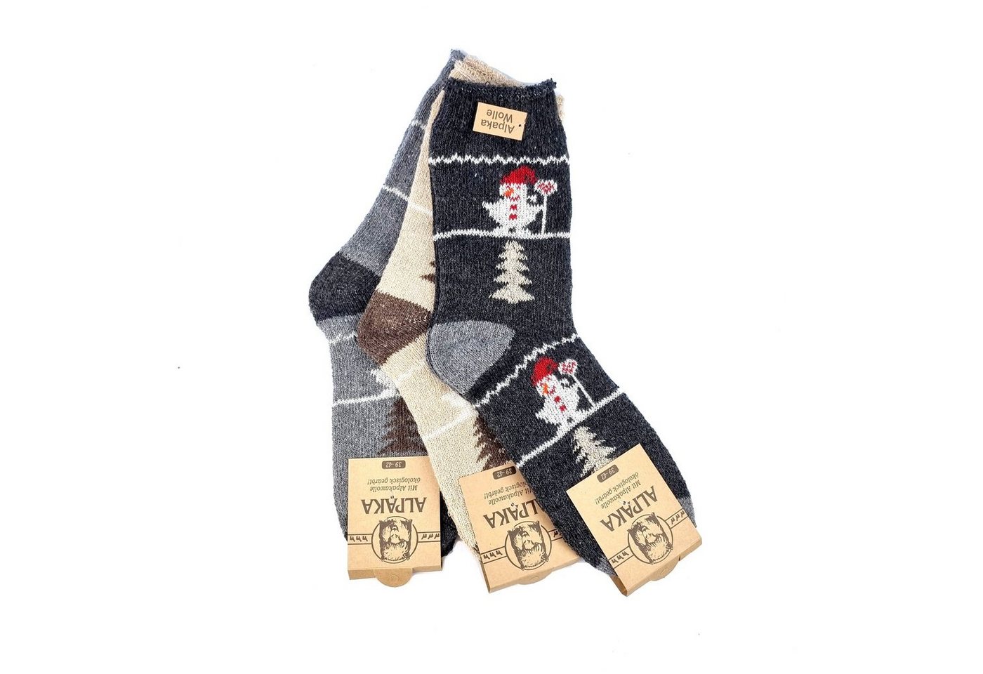 Bruno Barella Socken Winter Thermo Socken aus Alpaka Wolle 3er Pack (3 Paar) von Bruno Barella