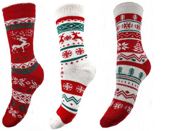 Bruno Barella Winter-Thermo-Socken aus Wolle mit Weihnachtsmuster 3er Pack von Bruno Barella