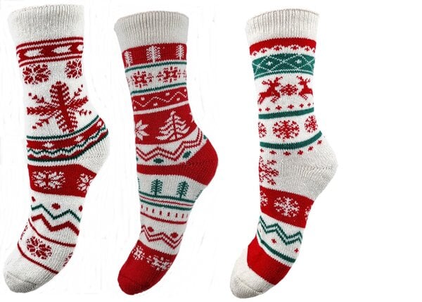 Bruno Barella Winter-Thermo-Socken aus Wolle mit Weihnachtsmuster 3er Pack von Bruno Barella