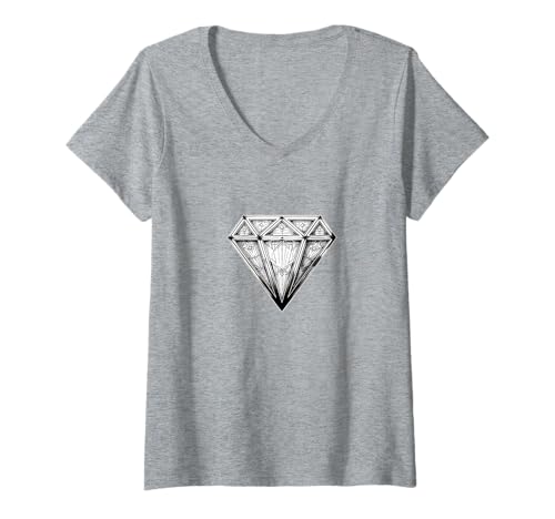Damen Diamantenweißes T-Shirt mit weißem Grafik-T-Shirt für Herren T-Shirt mit V-Ausschnitt Damen Diamantenweißes T-Shirt mit weißem Grafik-T-Shirt für Herren T-Shirt mit V-Ausschnitt von Bruno Biacchi