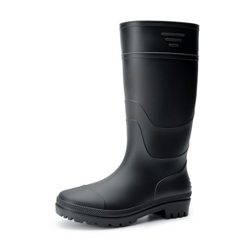 Bruno Marc Gummistiefel Herren Halbhoch Arbeitsschuhe Wasserdicht Regenstiefel für Gartenarbeit Hundespaziergänge Auto Waschen,Size 41,Alles Schwarz,BMEMRB2503 von Bruno Marc