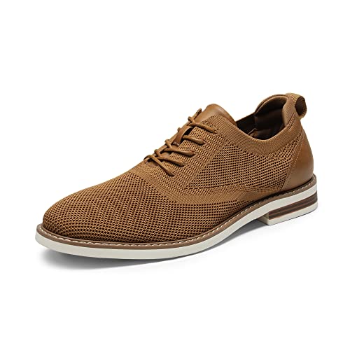 Bruno Marc Herren Anzugschuhe Atmungsaktiv Gestrickter Stoff Derby Sommer Schnürschuhe Formale Moderne Klassische BRAUN SBOX2320M-E Größe 40 (EUR) von Bruno Marc