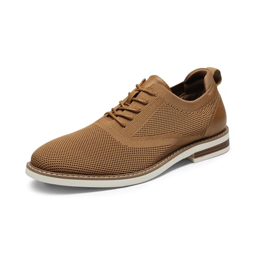 Bruno Marc Herren Anzugschuhe Atmungsaktiv Gestrickter Stoff Derby Sommer Schnürschuhe Formale Moderne Klassische BRAUN SBOX2320M-E Größe 41 (EUR) von Bruno Marc