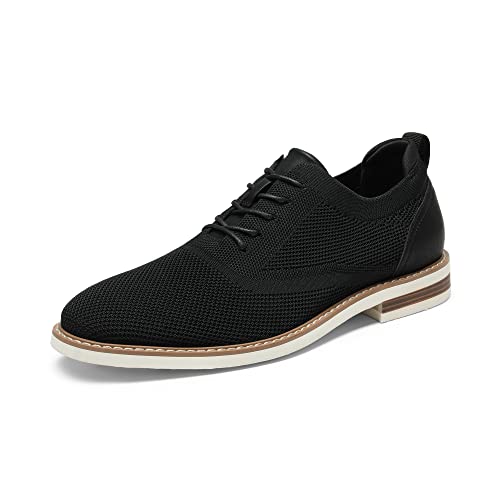 Bruno Marc Herren Anzugschuhe Atmungsaktiv Gestrickter Stoff Derby Sommer Schnürschuhe Formale Moderne Klassische SCHWARZ SBOX2320M-E Größe 44 (EUR) von Bruno Marc