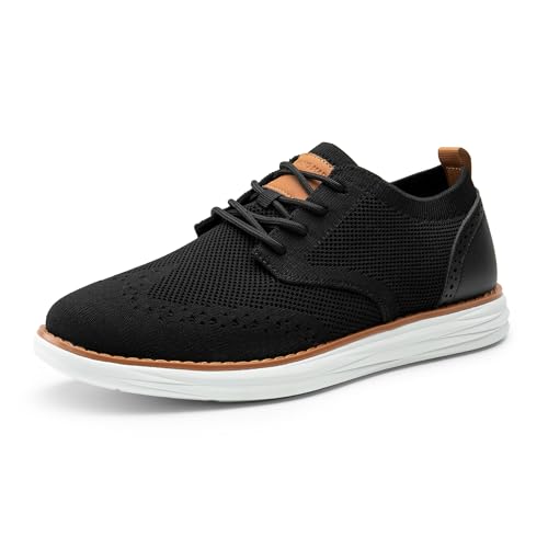 Bruno Marc Herren Anzugschuhe KnitFlex Craft Atmungsaktiv Gestrickter Stoff Schnürhalbschuhe Sommer Casual lässige Moderne Klassische Schuhe,Size 41,Schwarz 06,SBOX2406M von Bruno Marc