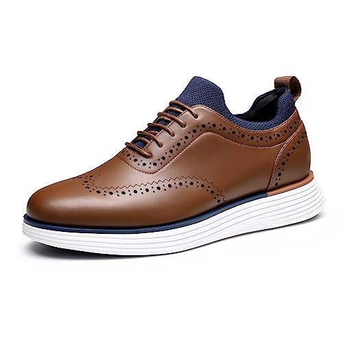 Bruno Marc Herren Anzugschuhe MaxFlex Suit Craft lässige Schnürschuhe Business Sport Schuhe Moderne Klassische,Size 42,Braun,SBOX2326M-E von Bruno Marc