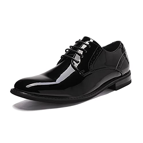 Bruno Marc Herren Anzugschuhe Klassischer Business Lederschuhe Schnürhalbschuhe Derby Oxfords Hochzeit Schuhe PRINCE-16, SCHWARZ/PAT,41.5EU von Bruno Marc