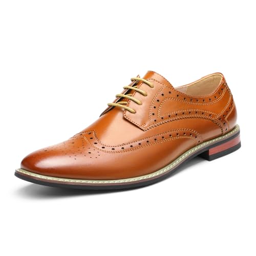 Bruno Marc Herren Anzugschuhe Klassischer atmungsaktiver Business Lederschuhe Schnürhalbschuhe Derby Oxfords Hochzeit Schuhe Prince-3, BRAUN,42EU von Bruno Marc