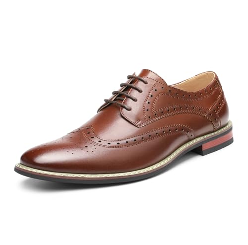 Bruno Marc Herren Anzugschuhe Klassischer atmungsaktiver Business Lederschuhe Schnürhalbschuhe Derby Oxfords Hochzeit Schuhe,Size 41,Dunkel/Braun,Prince-3 von Bruno Marc