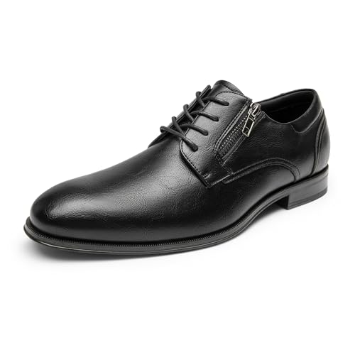 Bruno Marc Herren Anzugschuhe Schnürhalbschuhe Klassischer Business Derby Oxford Hochzeit Schuhe Schnürschuh Lederschuhe mit Reißverschluss,Size 41,Schwarz,SBOX2415M-E von Bruno Marc