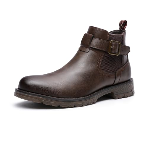 Bruno Marc Herren Chelsea Boots Klassische Casual Slip On Stiefelette,Size 44,Braun,BMEMAB2503 von Bruno Marc