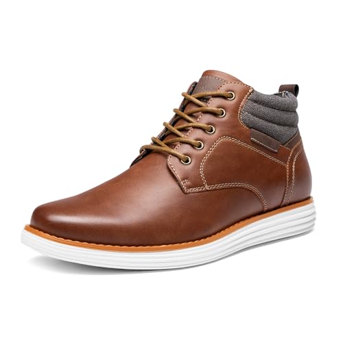 Bruno Marc Herren Chukka Stiefel Wasserabweisendes Formelle sowie Lässige EVA-Laufsohle Boots,Size 42,Bräunen,GRAND-HIGH von Bruno Marc