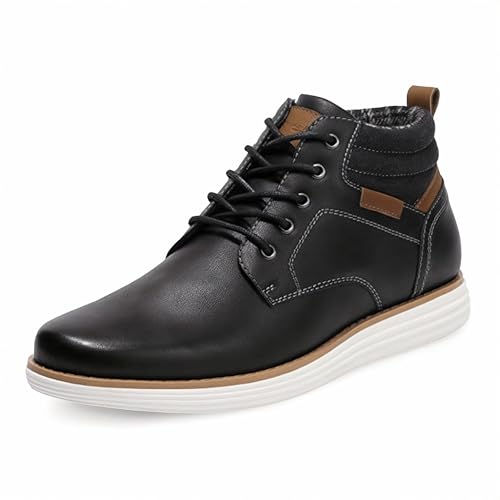 Bruno Marc Herren Chukka Stiefel Wasserabweisendes Formelle sowie Lässige EVA-Laufsohle Boots,Size 43.5,Schwarz,GRAND-HIGH von Bruno Marc