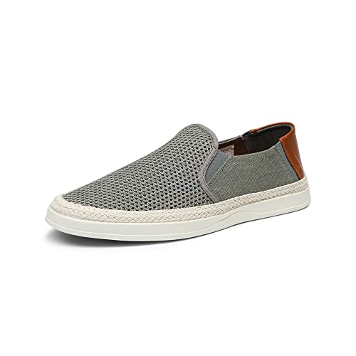Bruno Marc Herren Espadrilles Mokassins Atmungsaktiv Flache Slipper Slip on Loafer Weich Comfort Klassische Schuhe GRAU SBFS2301M-E Größe 45 (EUR) von Bruno Marc