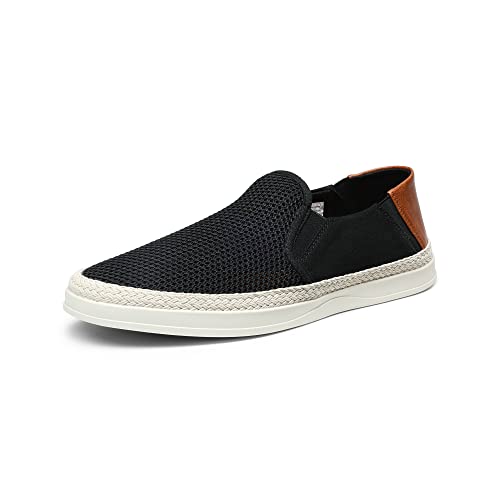 Bruno Marc Herren Espadrilles Mokassins Atmungsaktiv Flache Slipper Slip on Loafer Weich Comfort Klassische Schuhe SCHWARZ SBFS2301M-E Größe 41 (EUR) von Bruno Marc