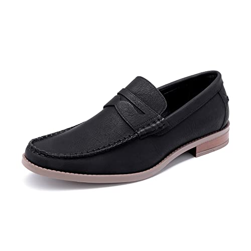 Bruno Marc Herren Klassisch Mokassin Penny Loafer Herren Slipper Anzugschuhe Schuhe SCHWARZ 45 (EUR) SBLS2231M-E von Bruno Marc