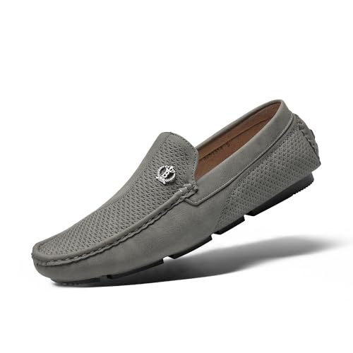 Bruno Marc Herren Klassische Mokassins Flache Slipper Slip on Penny Loafer Weich Comfort Schuhe GRAU 3251314-E Größe 46 (EUR) von Bruno Marc