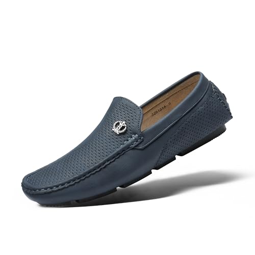 Bruno Marc Herren Klassische Mokassins Flache Slipper Slip on Penny Loafer Weich Comfort Schuhe Marine 3251314-E Größe 42 (EUR) von Bruno Marc