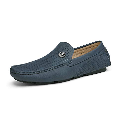 Bruno Marc Herren Klassische Mokassins Flache Slipper Slip on Penny Loafer Weich Comfort Schuhe Bootsschuhe,Size 41,Marine,3251314 von Bruno Marc