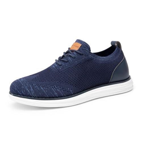 Bruno Marc Herren Mesh Sneakers Oxfords Leichte Schuhe, Grau (Dunkel/Blau), 45 EU von Bruno Marc