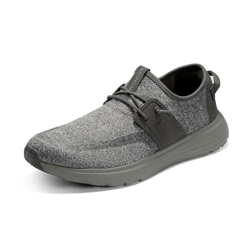 Bruno Marc Herren Mokassins Atmungsaktiv Flache Slipper Slip on Loafer Sneaker Weich Comfort Klassische Schuhe,Size 44,Grau,BMUMLS2510 von Bruno Marc
