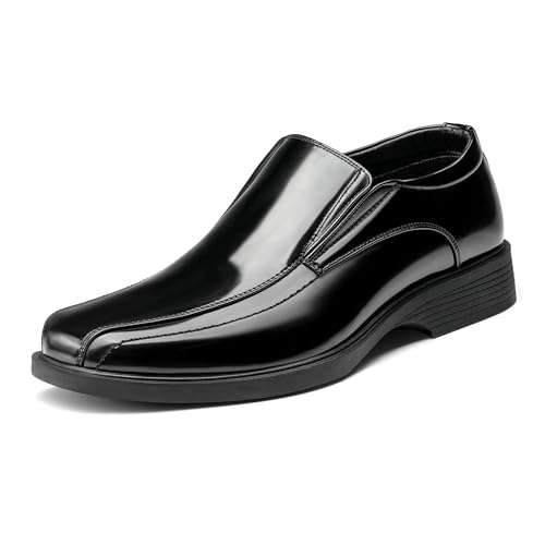 BRUNO MARC Herren Mokassin Anzugschuhe Herren Slipper Slip on Bussnis Schuhe Cambridge-05,schwarz/pat 44EU von BRUNO MARC