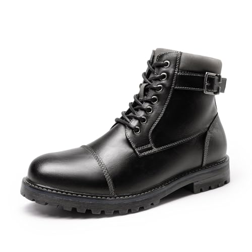 Bruno Marc Herren Motorrad Stiefel Chukka Stiefeletten Biker Freizeitschuhe Boots,Size 39.5,Schwarz,ENGLE-05 von Bruno Marc