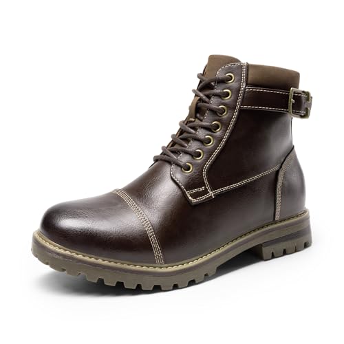 Bruno Marc Herren Motorrad Stiefel Chukka Boots Herren Stiefeletten Biker Freizeitschuhe Boots Herren Leder,Size 41.5,Dunkel/Braun,ENGLE-05 von Bruno Marc
