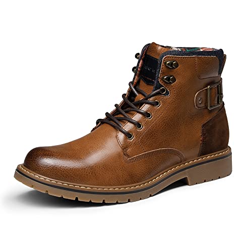 Bruno Marc Herren Motorrad Stiefel Schnürstiefel Klassische Chukka Boots Biker Freizeitschuhe,Size 45,Braun,SBBO2215M-E von Bruno Marc