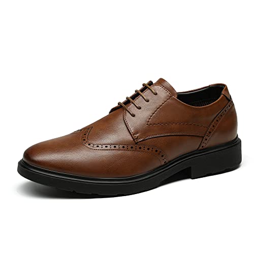 Bruno Marc Herren Anzugschuhe Klassischer Business Hochzeit Schnürschuhe Schuhe Derby Oxford Schnürhalbschuhe BRAUN Größe 44 (EUR) SBOX2210M-E von Bruno Marc