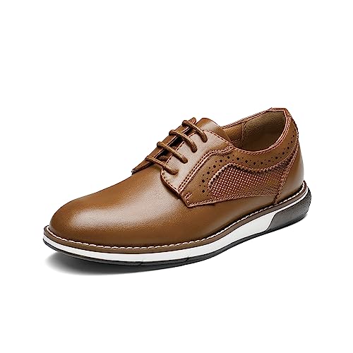 Bruno Marc Jungen Anzugschuhe Kinder Freizeitschuhe Oxford Atmungsaktive Schnürschuhe Elegante Festliche Kinderschuhe für Partys formelle Anlässe Hochzeitsschuh,Size 35,Braun,SBOX2352K von Bruno Marc