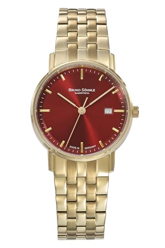 Bruno Söhnle Damenuhr Original NEU Rondo Damenuhr Gold Rot Quarz Saphirglas 30mm- 17-33106-542 von Bruno Söhnle