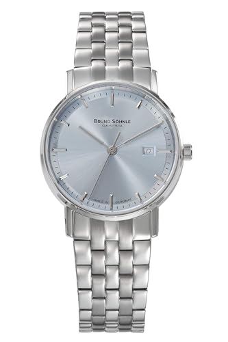 Bruno Söhnle Damenuhr Original NEU Rondo Damenuhr Silber Hellblau Quarz Saphirglas 30mm- 17-13106-344 von Bruno Söhnle