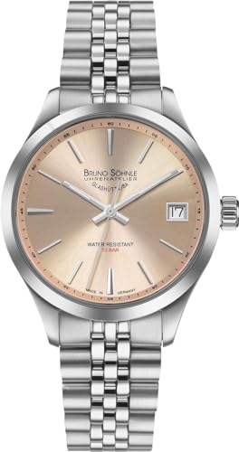 Bruno Soehnle Damenuhr Original NEU Turin II Small Damenuhr Silber Rosé Glasboden 34mm- 17-13226-542 von Bruno Söhnle