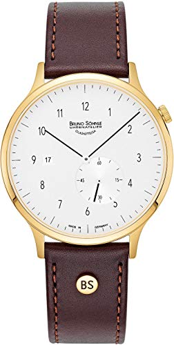 Bruno Söhnle Herren Analog Quarz Uhr mit Echtes Leder Armband 17-33212-261 von Bruno Söhnle
