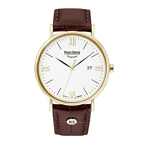 Bruno Soehnle Herren Analog Quarz Uhr mit Leder Armband 17-33085-971 von Bruno Söhnle