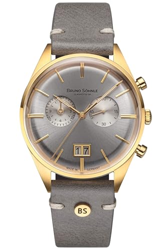 Bruno Söhnle Herrenuhr Original NEU Merano Herrenuhr Grau Gold Chronograph Quarz Saphirglas 40mm- 17-33233-241 von Bruno Söhnle