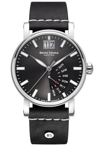 Bruno Söhnle Herrenuhr Original NEU Pesaro I Herrenuhr Schwarz Silber Quarz Saphirglas 43mm- 17-13073-743 von Bruno Söhnle