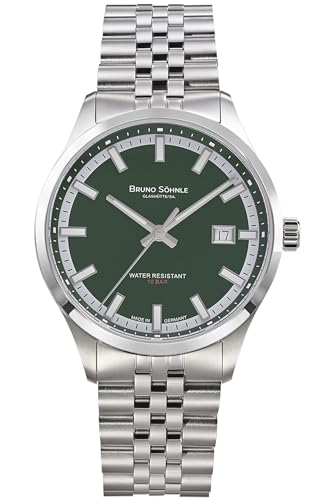 Bruno Söhnle Herrenuhr Original NEU Turin Automatik Herrenuhr Silber Tannengrün Datum Saphirglas 40mm- 17-12230-442 von Bruno Söhnle