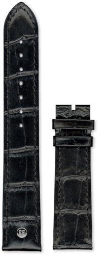 Bruno Soehnle Kalbslederband, 20 mm, schwarz, Krokoprägung von Bruno Söhnle