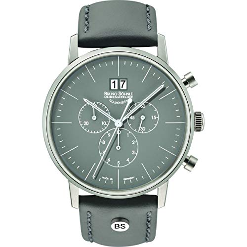 Bruno Sohnle Herren Stuttgart Chrono 42mm grau mit Lederband 17-13177-841 von Bruno Söhnle