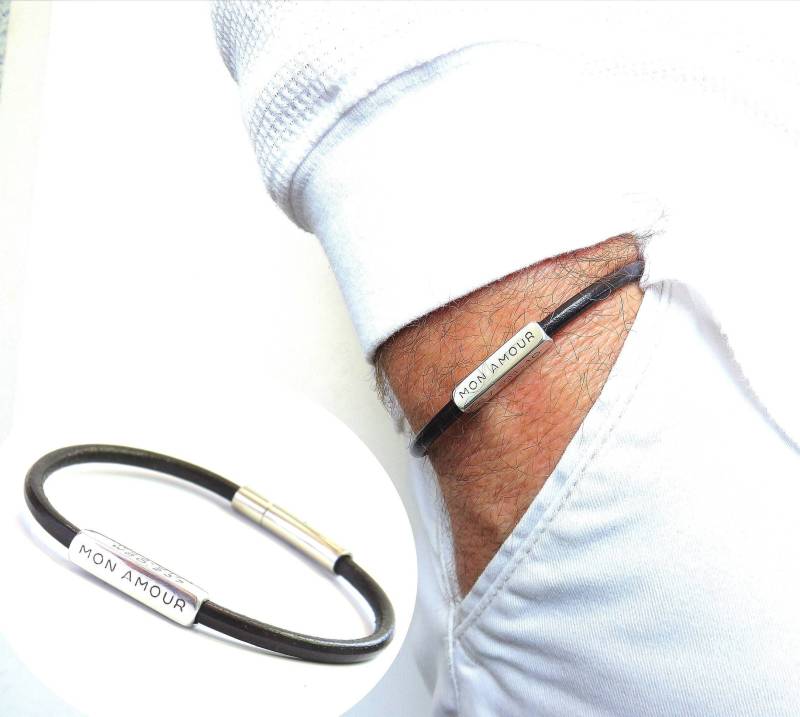 Lederarmband Mit Gravur Für Männer Personalisiertes Geschenk Männer Lederarmband Mit Gravur Für Männer Personalisiertes Geschenk Männer von BrunoBijoux