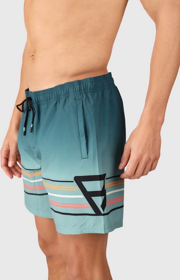 Brunotti Badeshorts Bru-conic-Stripe Men Swim Shorts Gradient Stripe Bottle Green von Brunotti