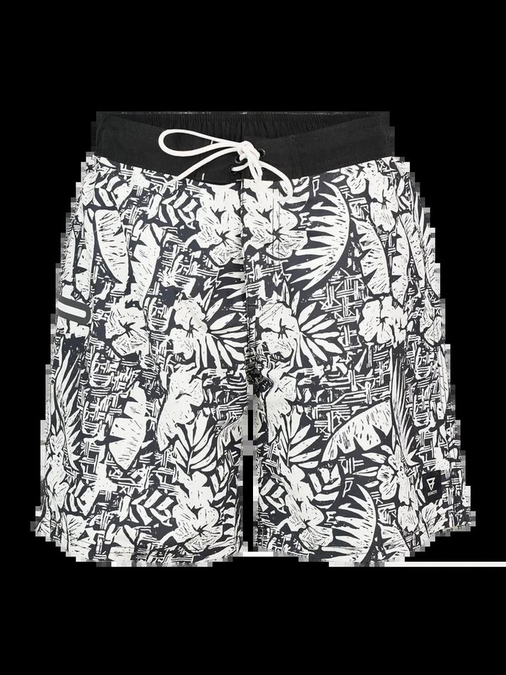 Brunotti Badeshorts Thone Men Swim Shorts VINTAGE HAWAI BLACK von Brunotti