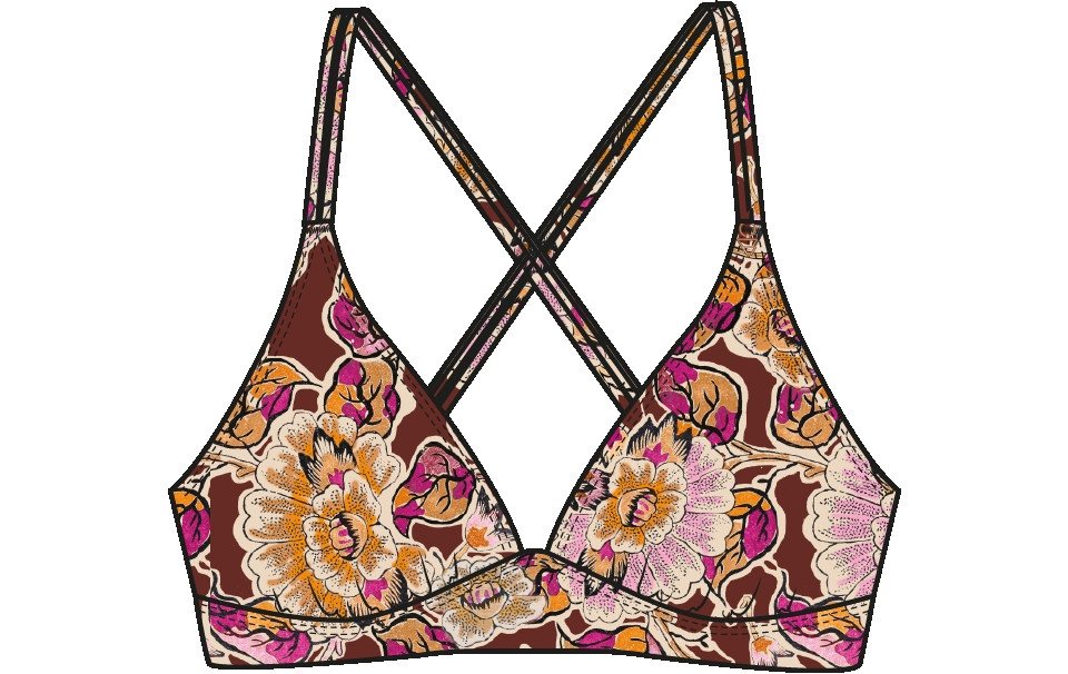 Brunotti Triangel-Bikini-Top Delphinia-Sakai Women Bikinito Sakai Flower Pink von Brunotti